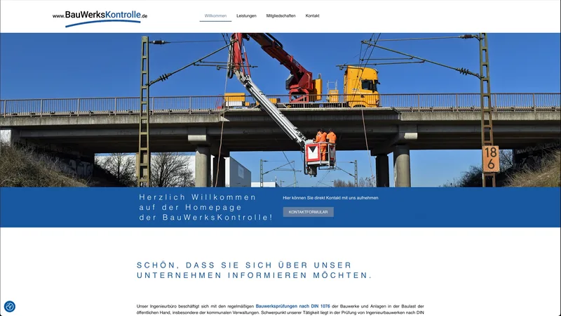 Website BauWerksKontrolle, Bauwerksprüfung nach DIN 1076 · Nordhorn