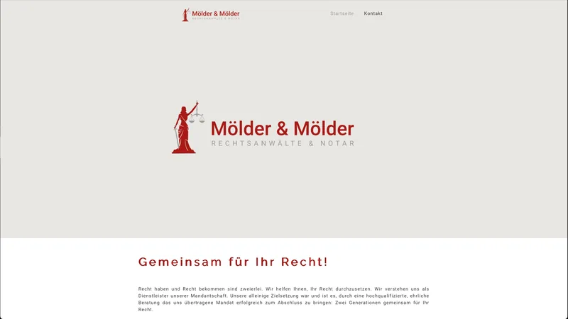 Website Mölder & Mölder, Rechtsanwälte und Notare · Nordhorn