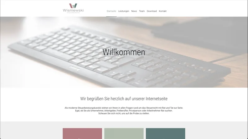 Website Wisniewski Steuerberater, Steuerberatung · Nordhorn
